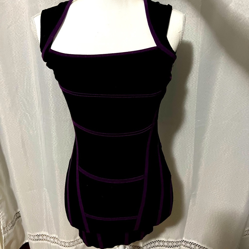 Black purple bodycon dress